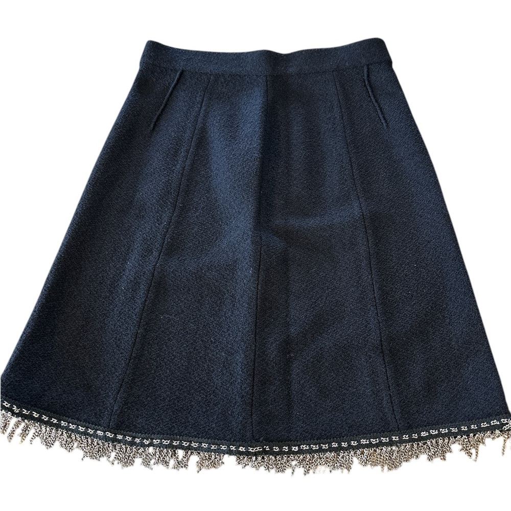 St.John textured knit chain hemline skirt